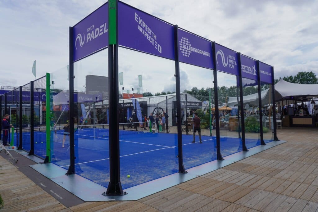 Mobiele padelbaan op het Libéma Open 1 Libema Rosmalen